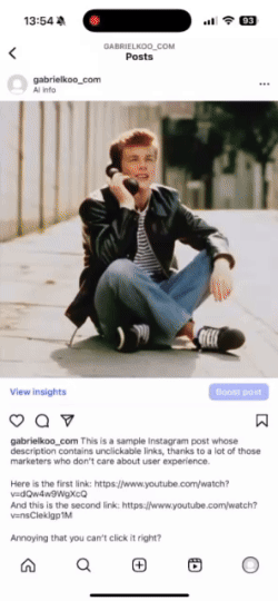 Using Shortcuts with a AWS SAM backend to extract a link in an Instagram post description