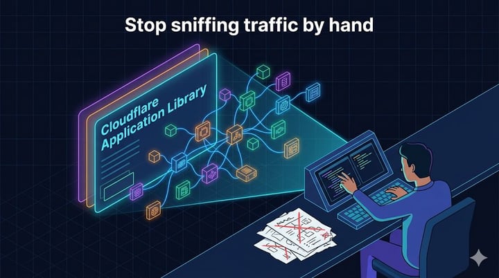 Stop sniffing traffic by hand — the Cloudflare Application Library hands you the hostnames so you don't have to map them manually
