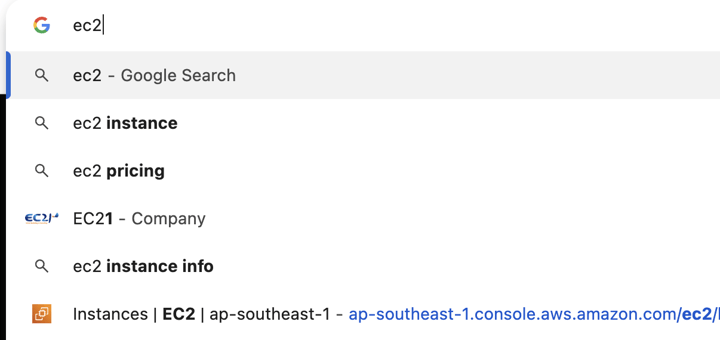 Open EC2 Console page