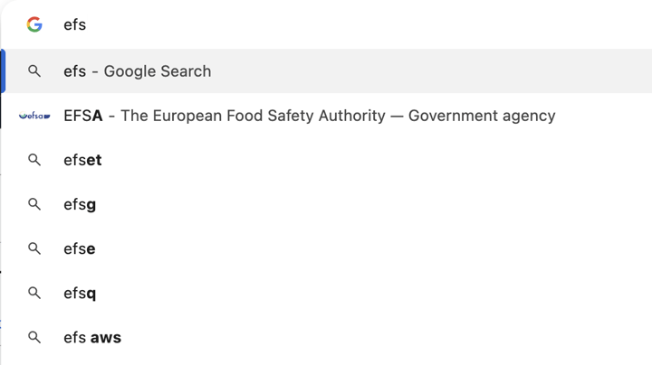 Open EFS Console page