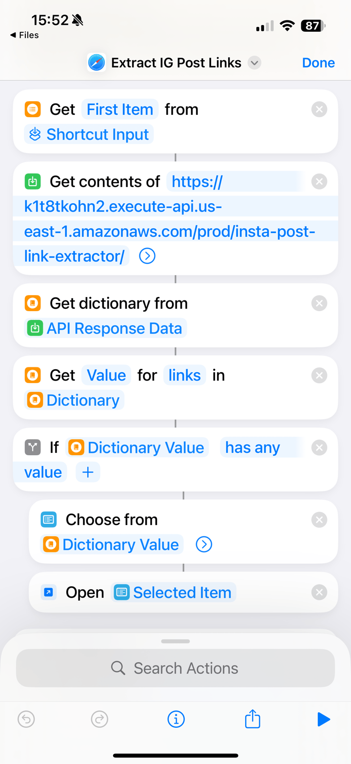 Replace the values in the "Get Contents of" step